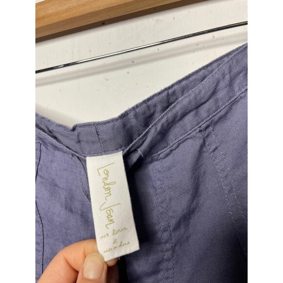 London Jean 100% Linen Relaxed Straight Drawstring Pants Size 2 - Picture 3 of 5